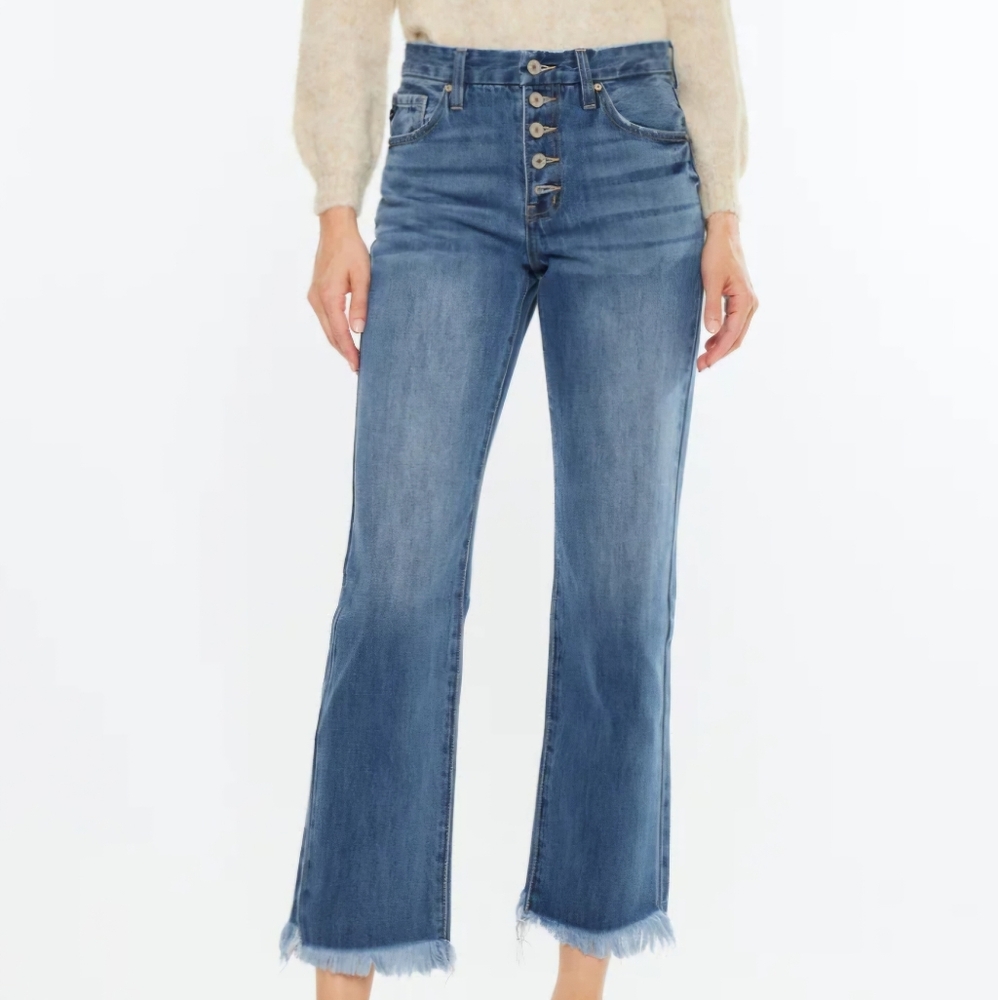 KanCan Blue Ankle Cropped Jeans